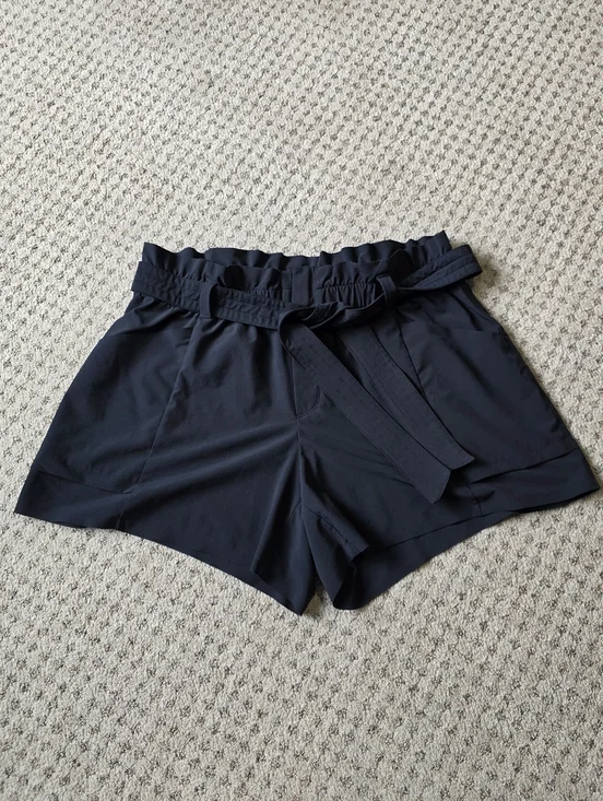 Athleta Black High-Waist Tie Shorts - Picture 1 of 8